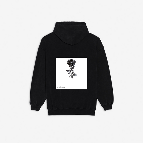 Overzie Hoodie Black Rose - Rich'n Young