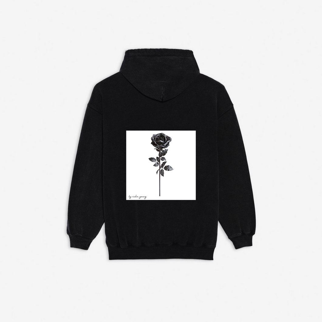 Overzie Hoodie Black Rose - Rich'n Young